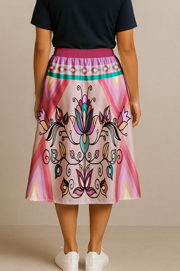Ember Trail Pastel Midi Skirt