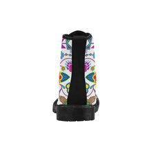 Load image into Gallery viewer, Geometric Floral Winter-White Boots
