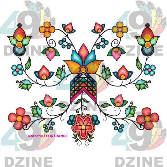 Floral Transfer - Sunset Feather Bloom (Various Sizes)
