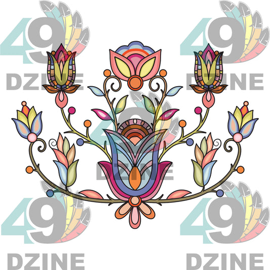 Floral Transfer -  Sacred Circle Blossoms Various Sizes