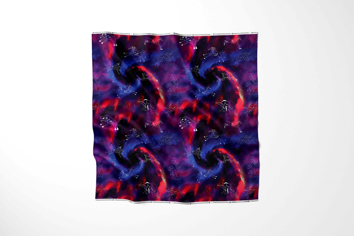 Animal Ancestors Blue Pink Swirl Fabric