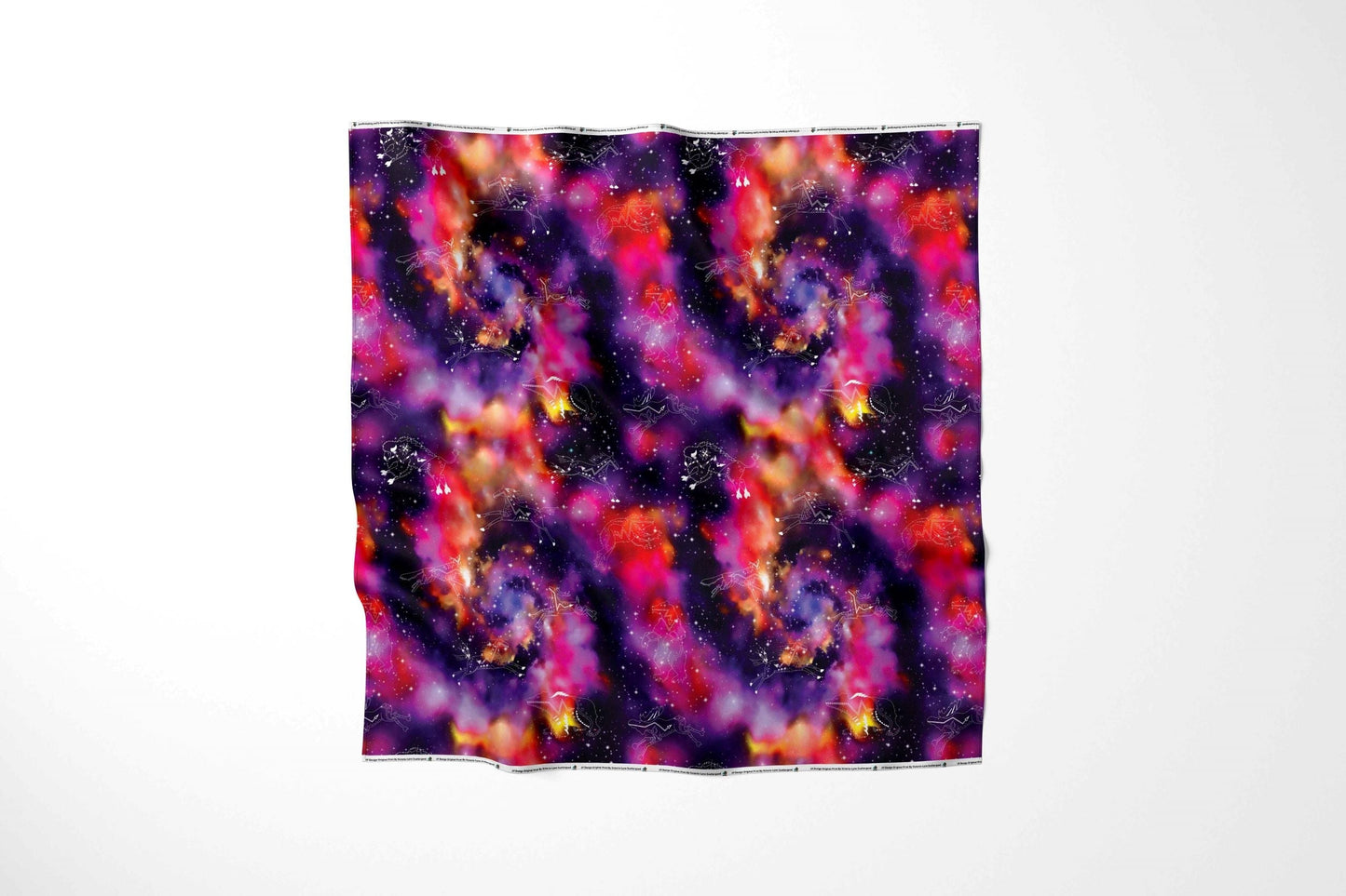 Animal Ancestors Cosmic Swirl Purple and Red Fabric