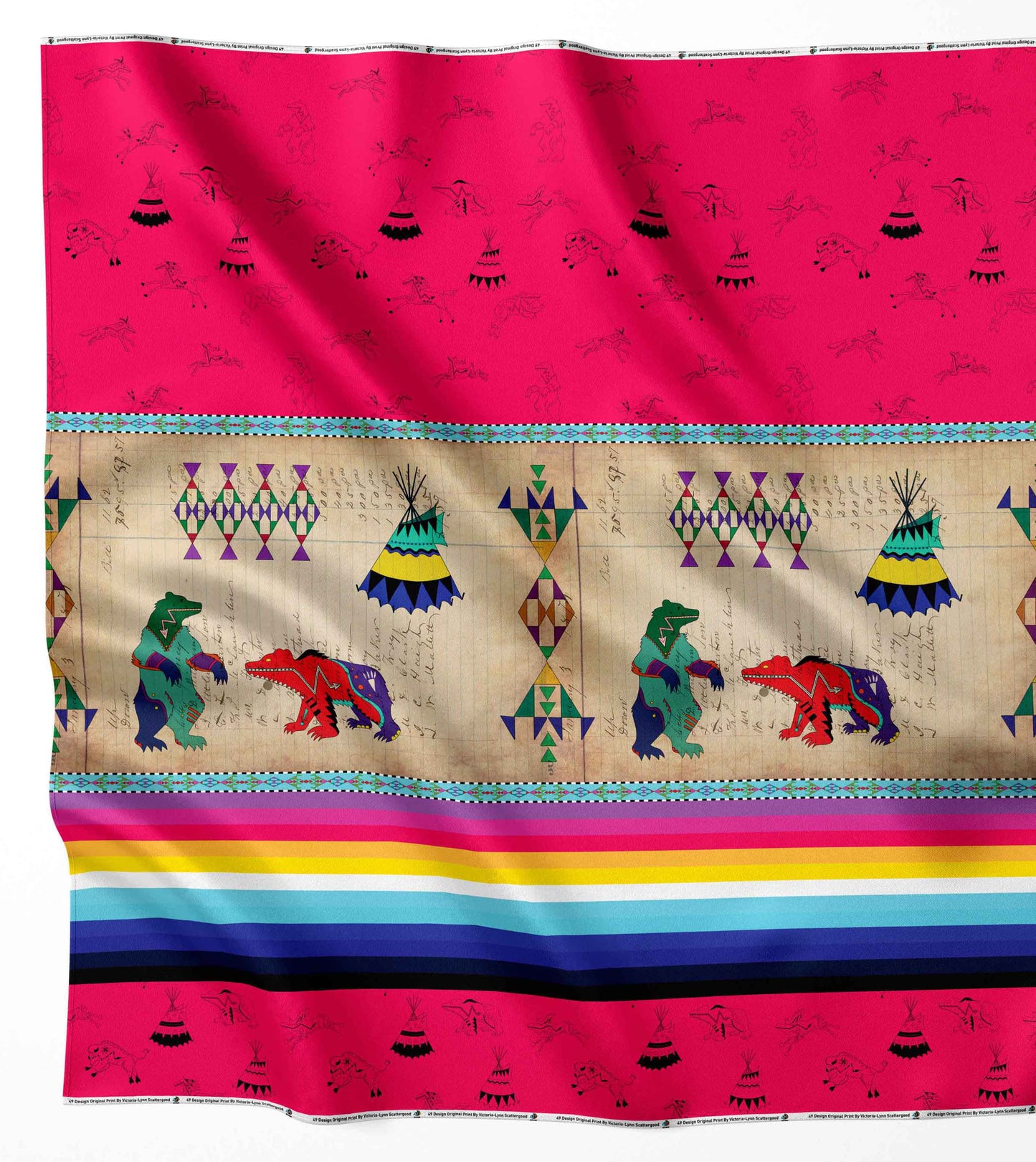 Ledger Bears Berry Fabric