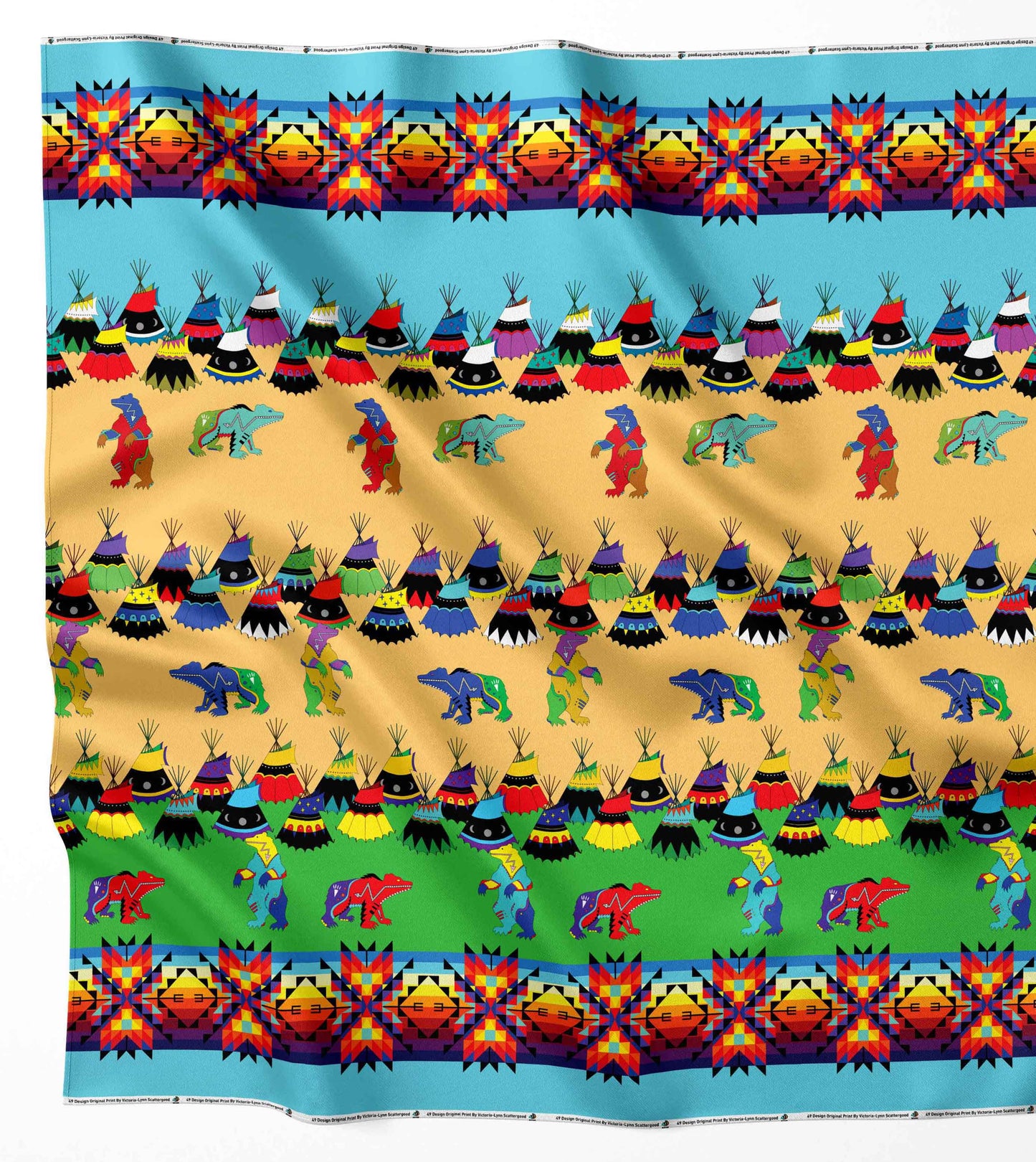 Bear Medicine Turquoise Fabric