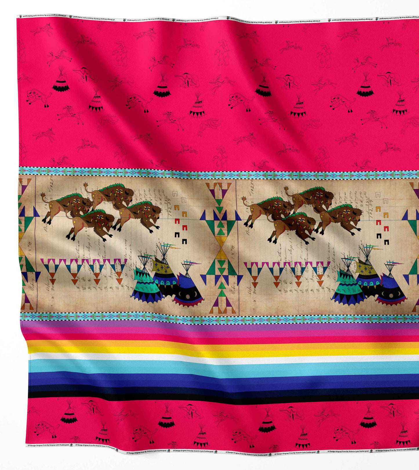 Ledger Buffalos Running Berry Fabric