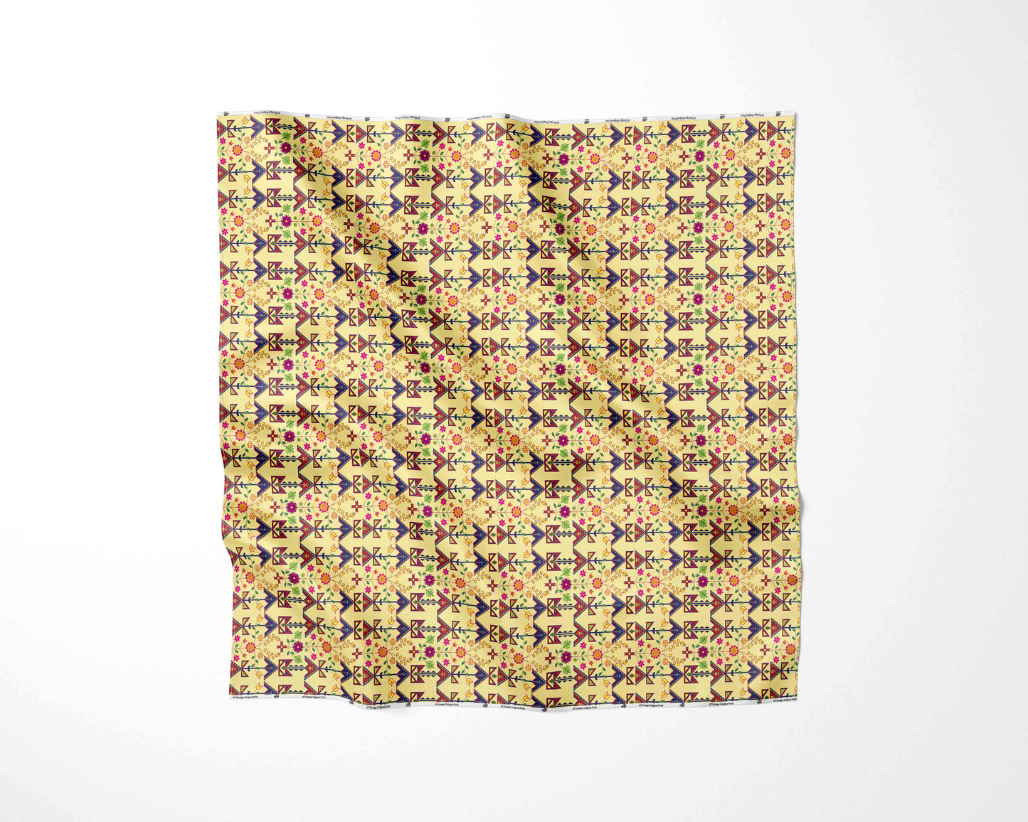 Geometric Floral Spring Vanilla Fabric