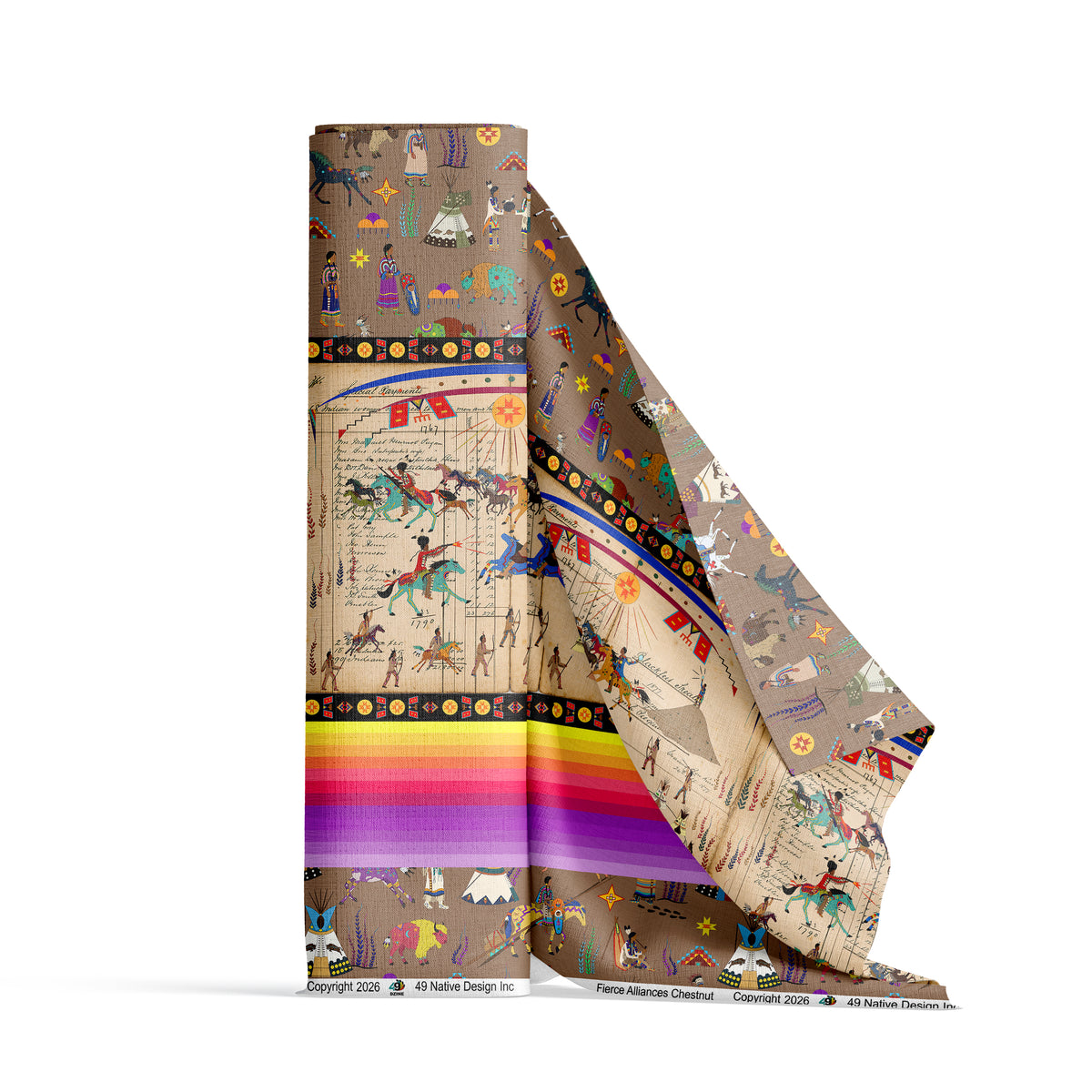 Fierce Alliances Chestnut Fabric