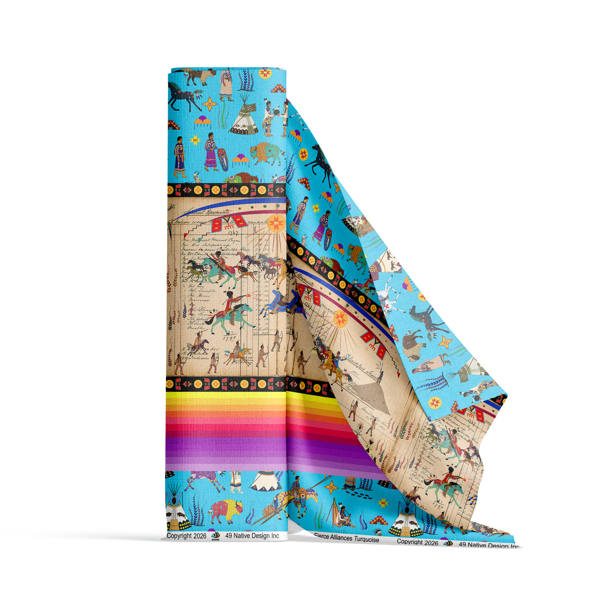 Fierce Alliances Turquoise Fabric