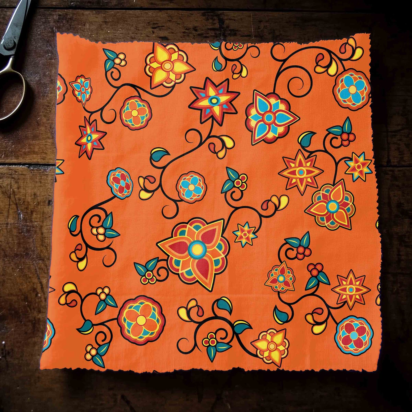 Fire Bloom Shade Orange Fabric