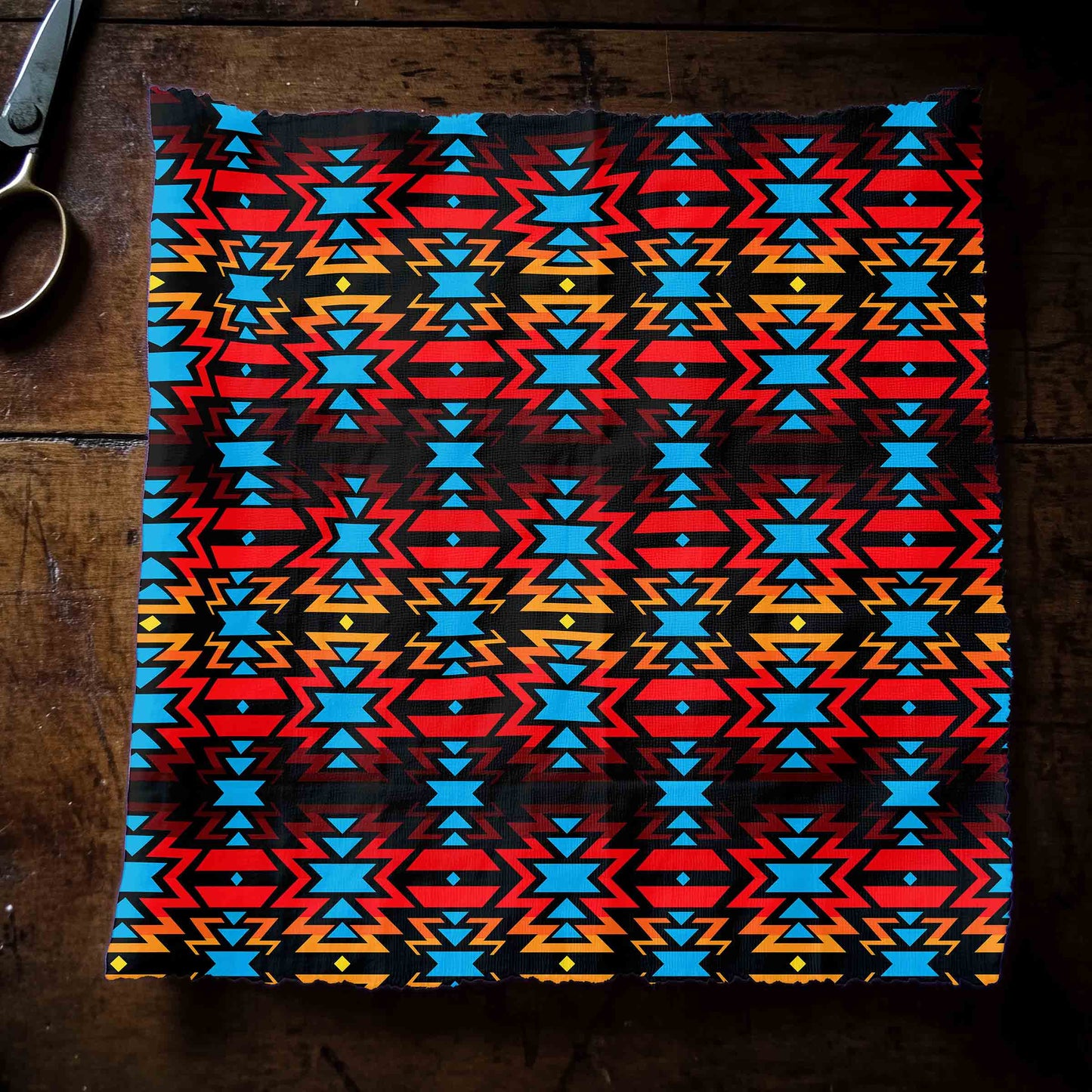 Fire Colors and Turquoise Fabric
