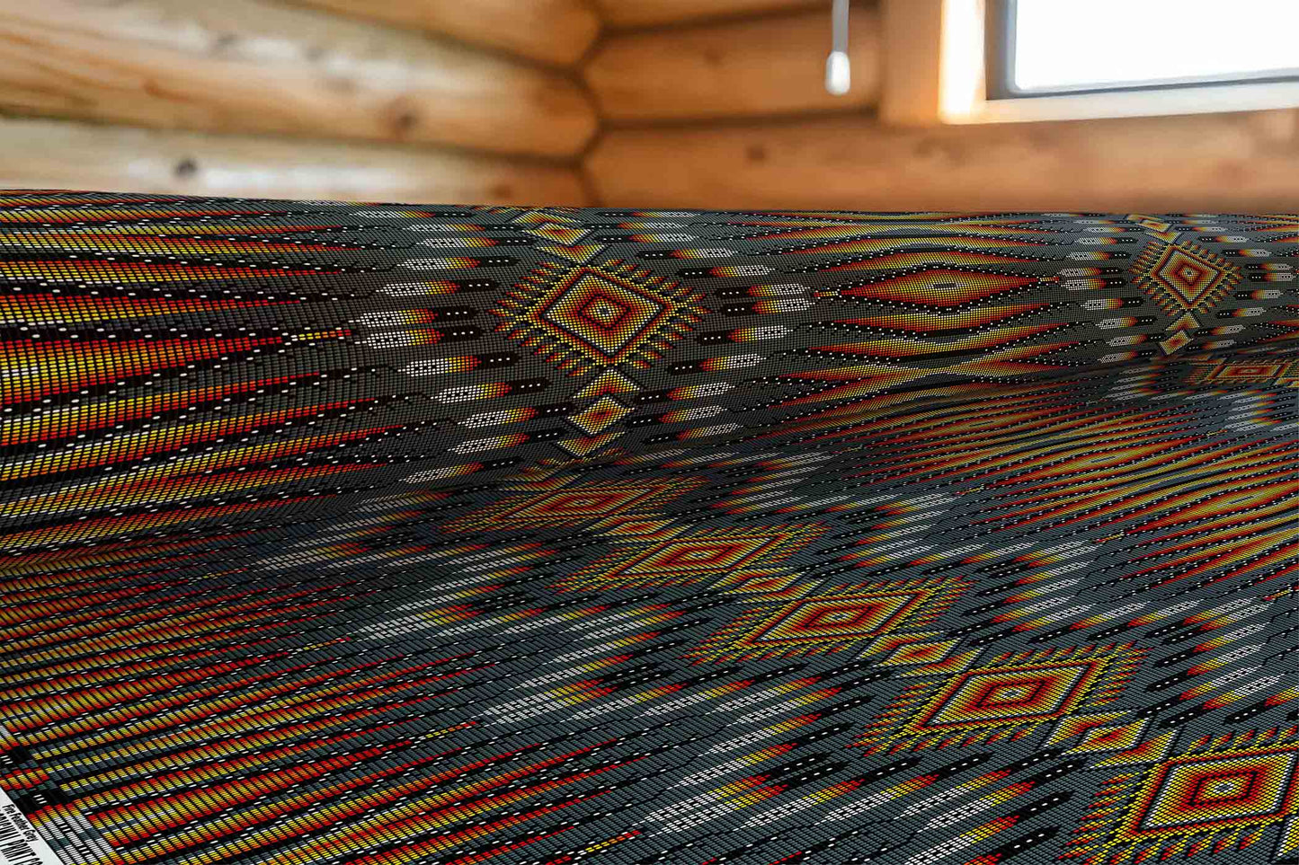 Fire Feather Grey Fabric
