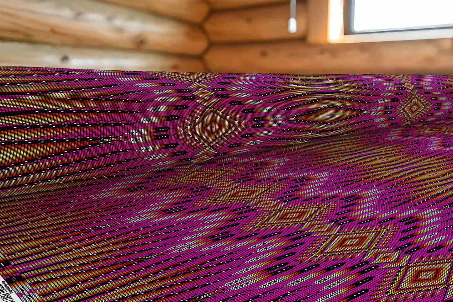 Fire Feather Pink Fabric