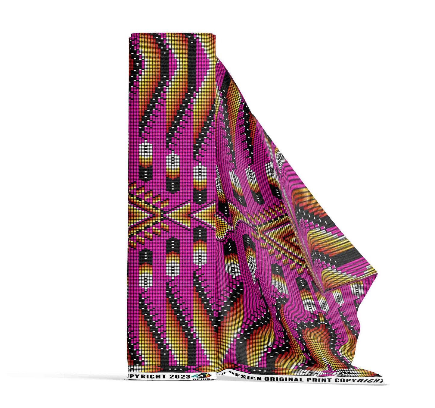 Fire Feather Pink Fabric