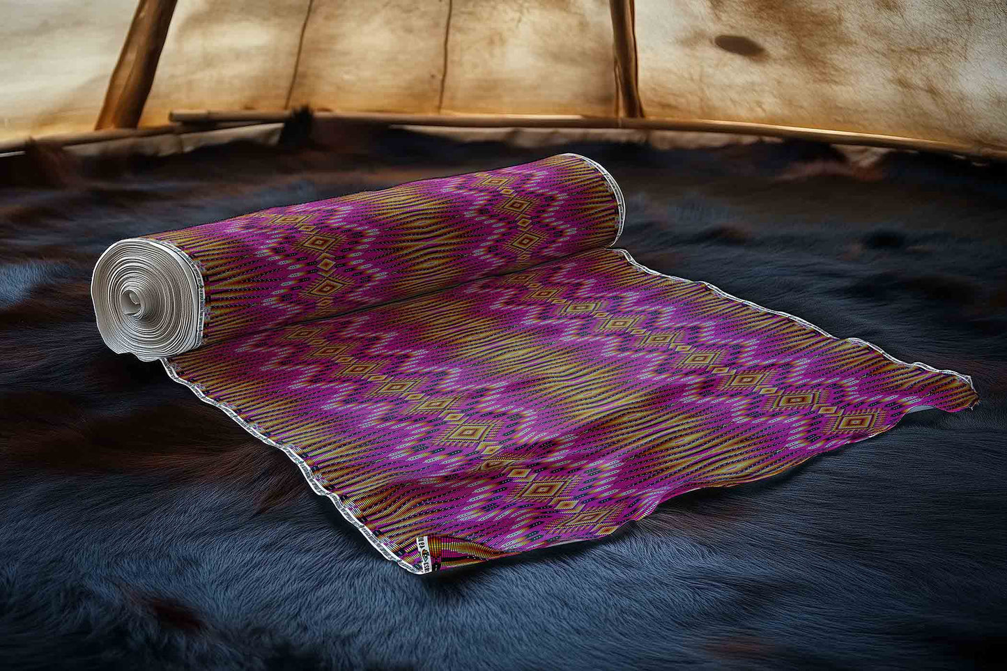 Fire Feather Pink Fabric