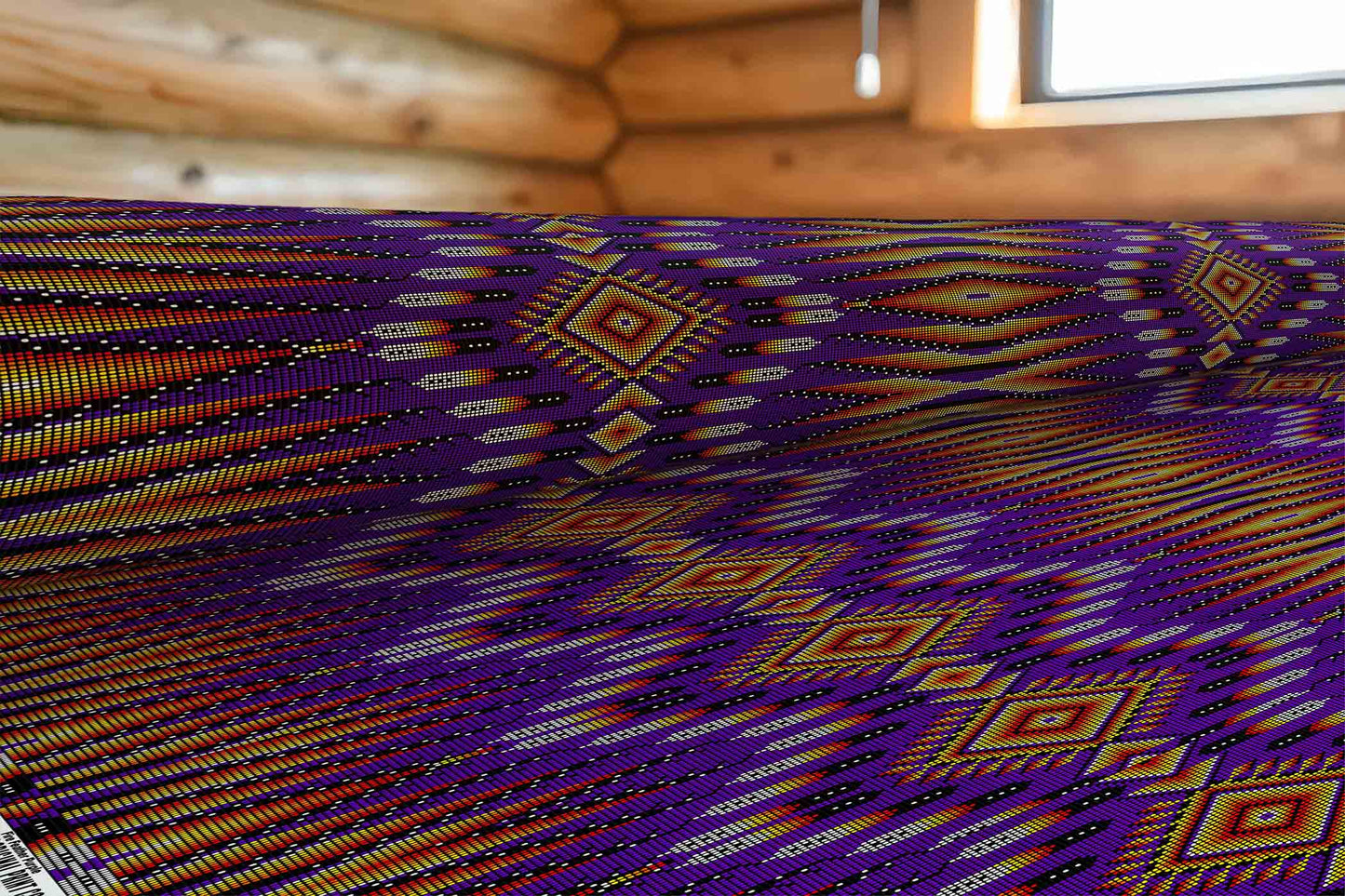 Fire Feather Purple Fabric