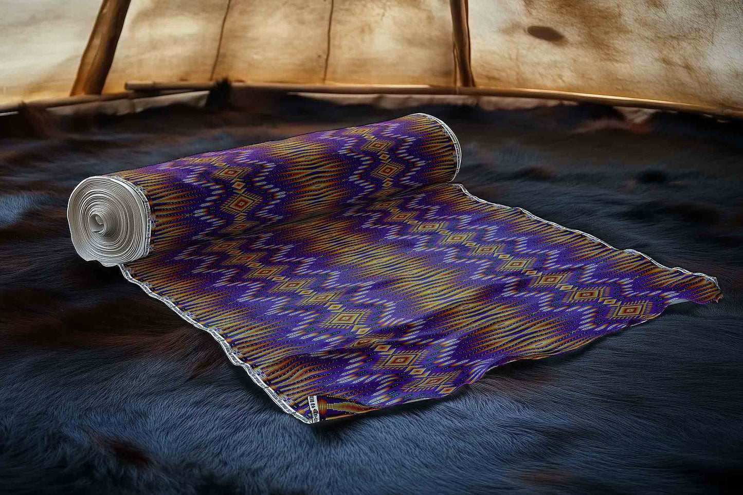 Fire Feather Purple Fabric