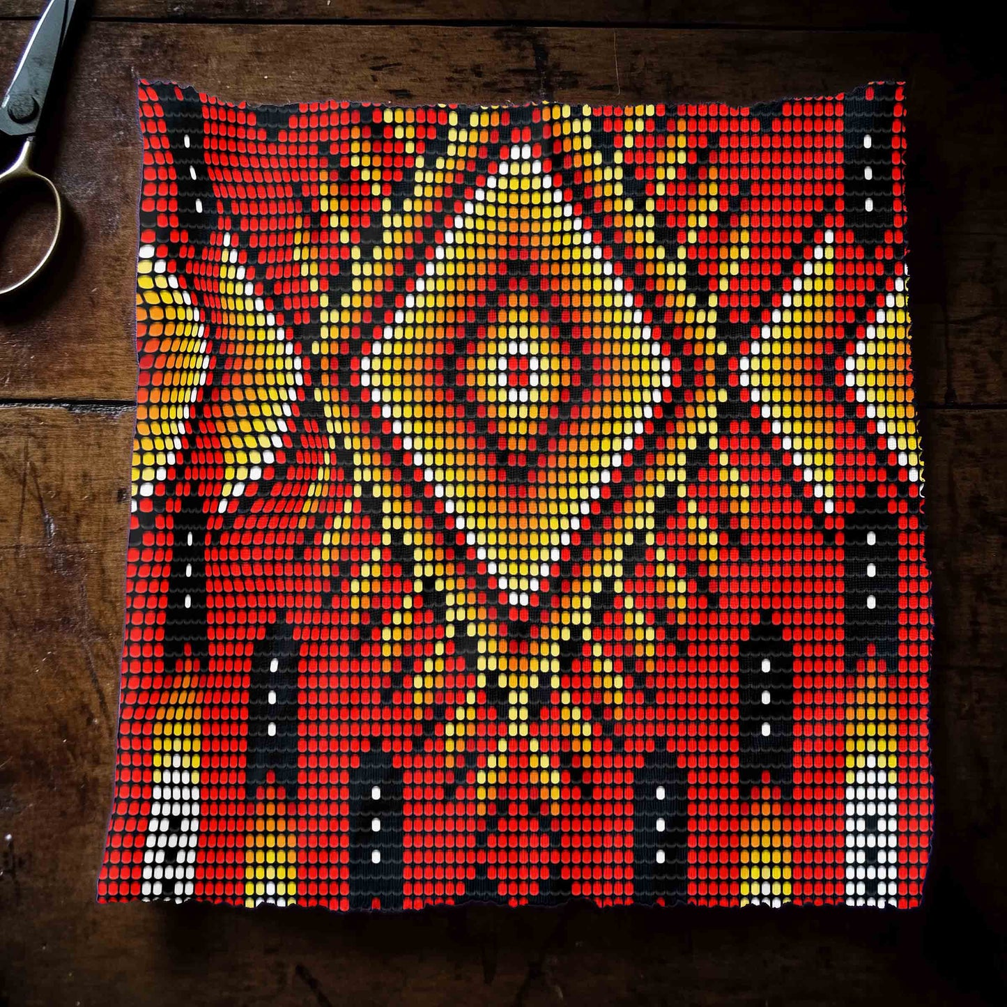 Fire Feather Red Fabric