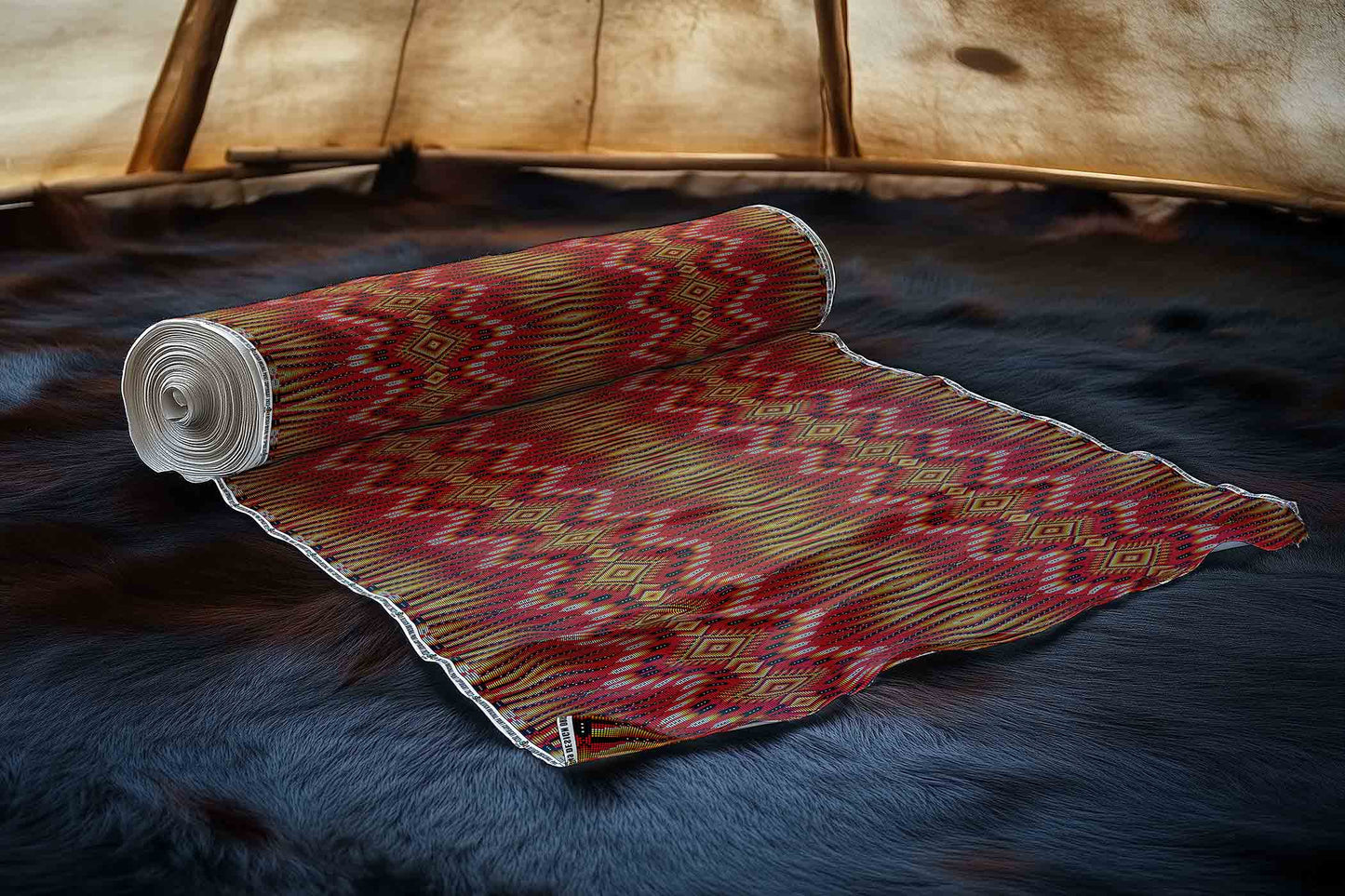 Fire Feather Red Fabric