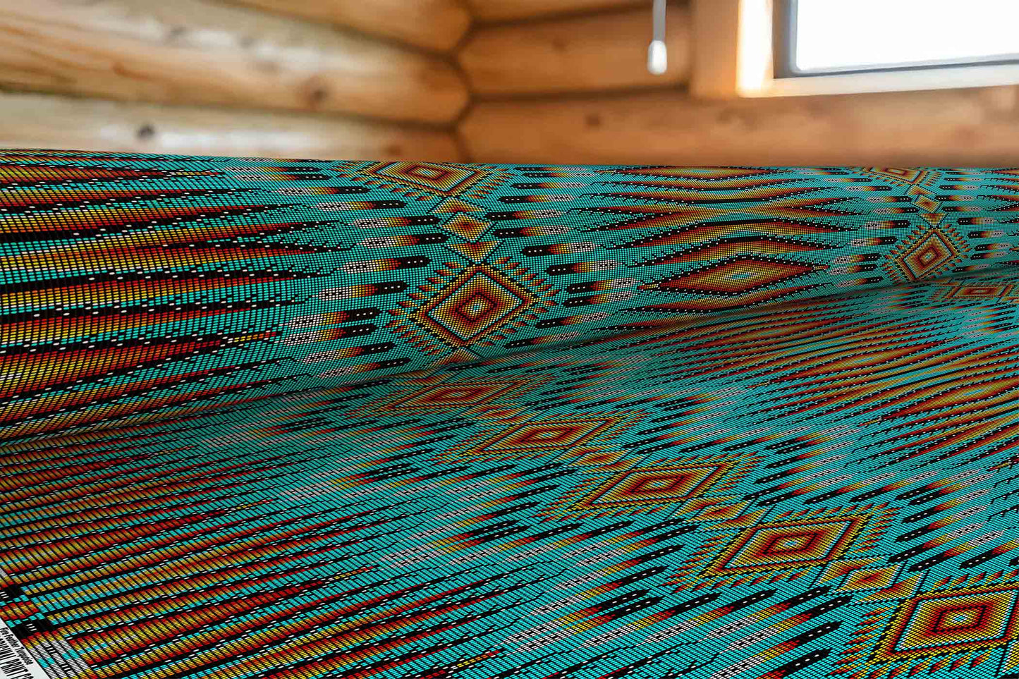 Fire Feather Turquoise Fabric
