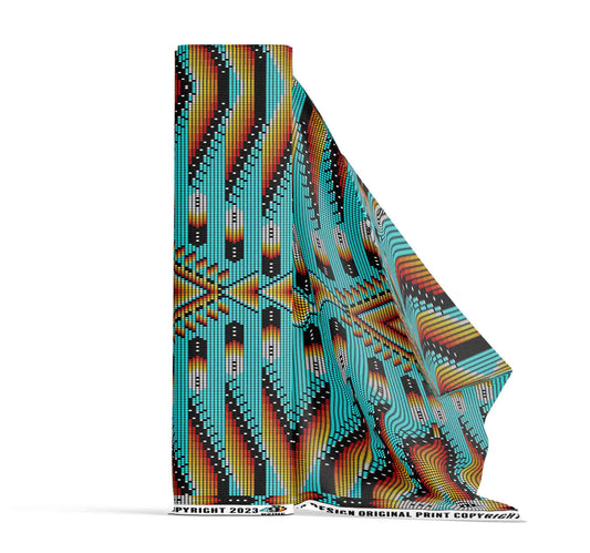 Fire Feather Turquoise Fabric