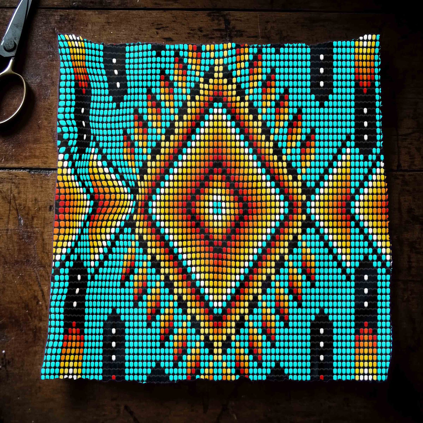 Fire Feather Turquoise Fabric