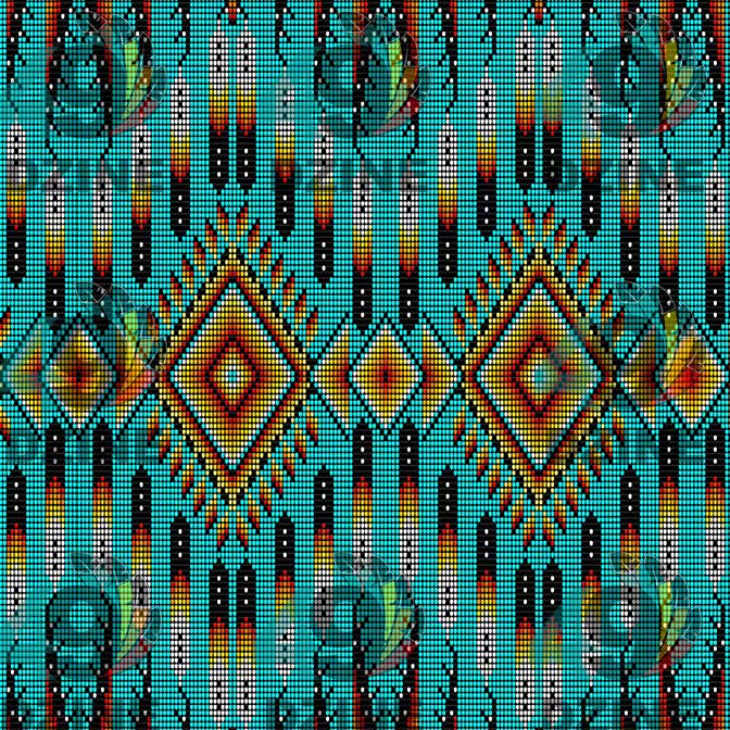 Fire Feather Turquoise Fabric