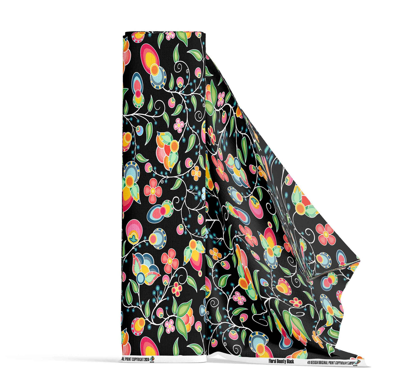 Floral Bounty Black Fabric