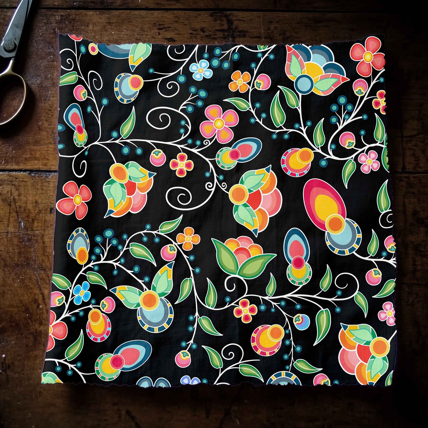 Floral Bounty Black Fabric