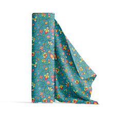 Load image into Gallery viewer, Floral Bounty Teal Fabric
