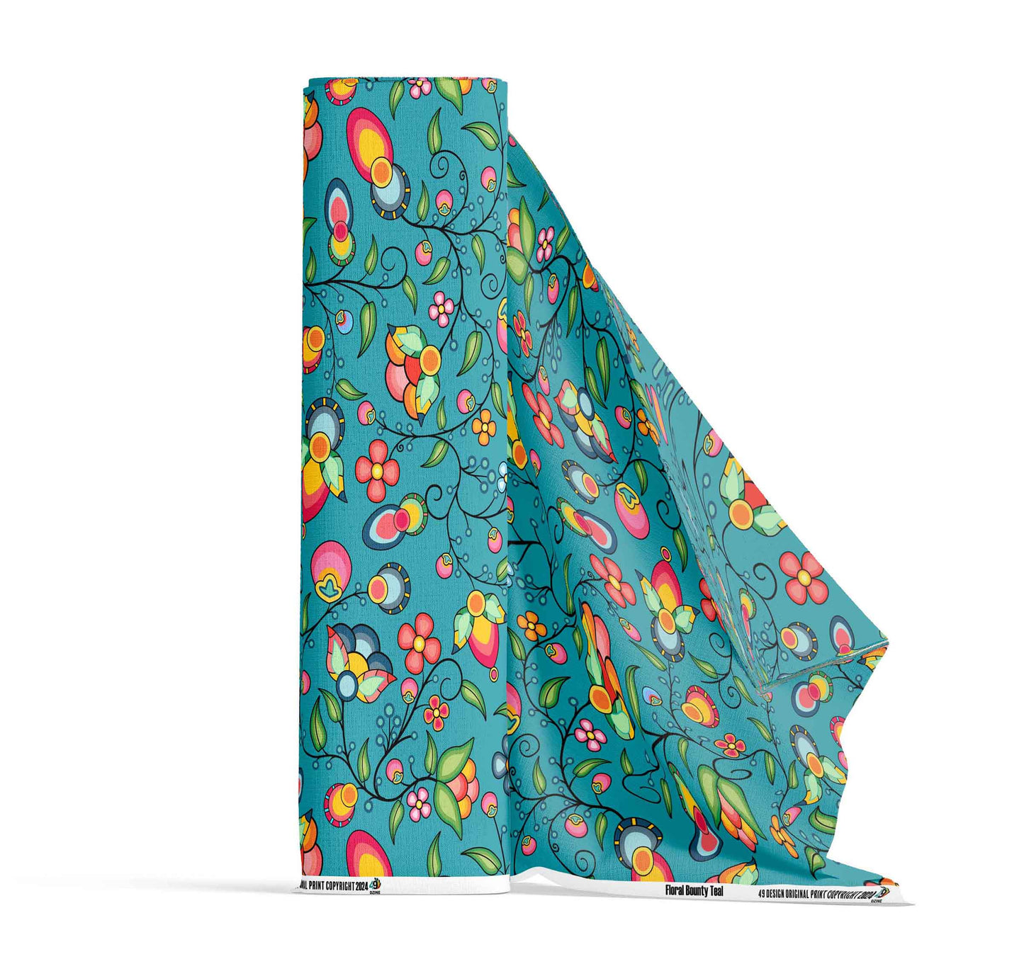 Floral Bounty Teal Fabric