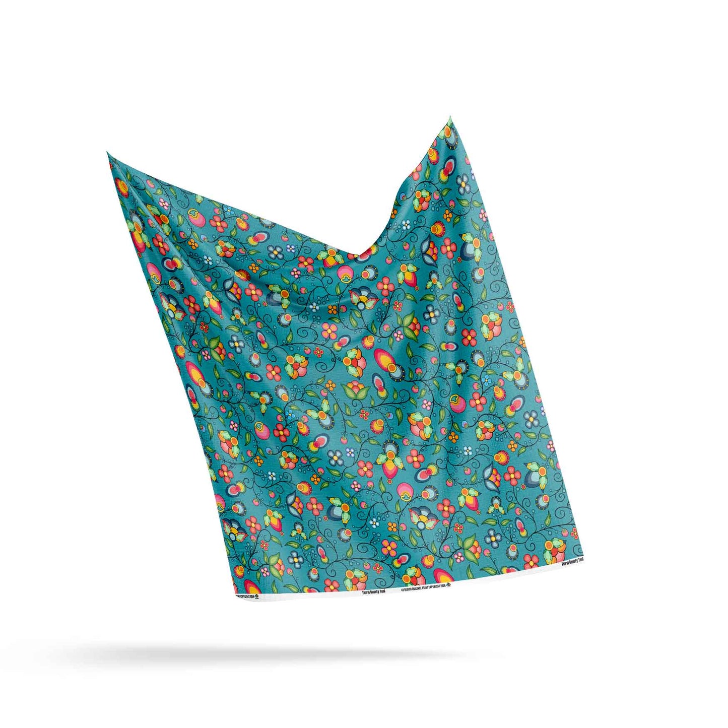 Floral Bounty Teal Fabric