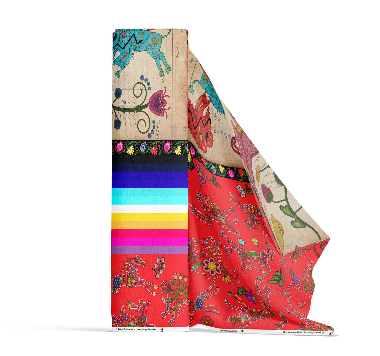 Floral Ledger Bison Red Fabric