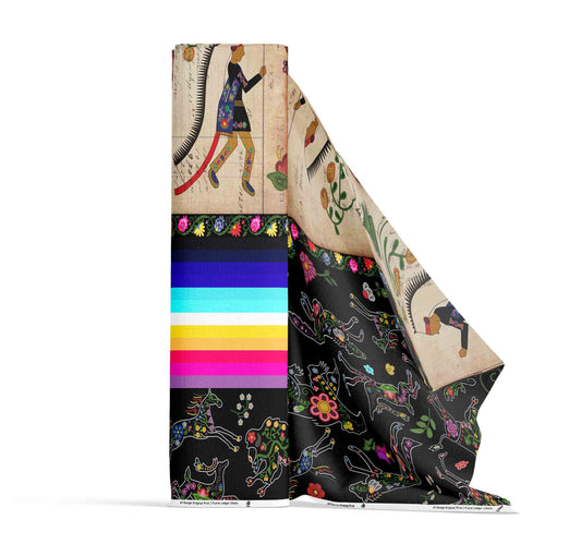 Floral Ledger Chiefs Black Fabric