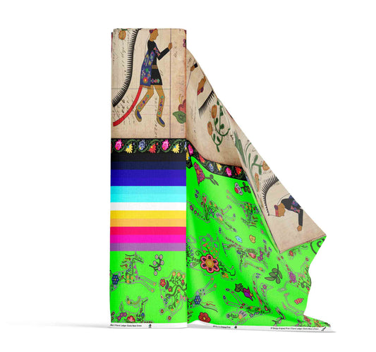 Floral Ledger Chiefs Neon Green Fabric