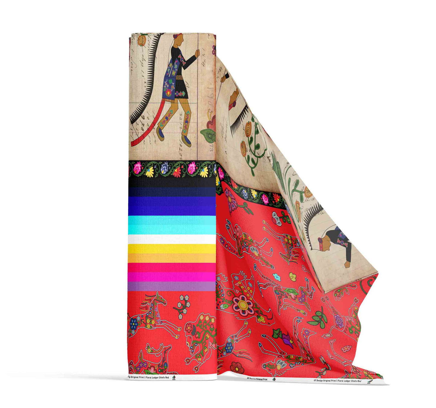 Floral Ledger Chiefs Red Fabric