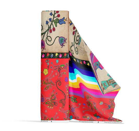Floral Ledger Sweethearts Red Fabric
