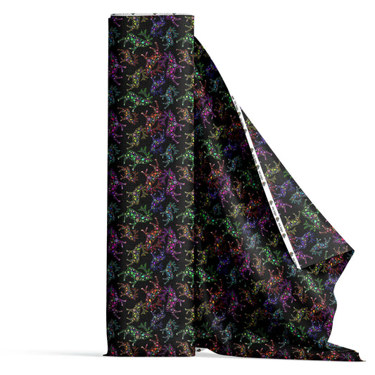 Neon Floral Elks Fabric