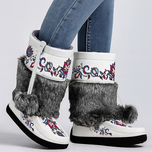 Northern Ember Real Leather MocLux Calf with Fur