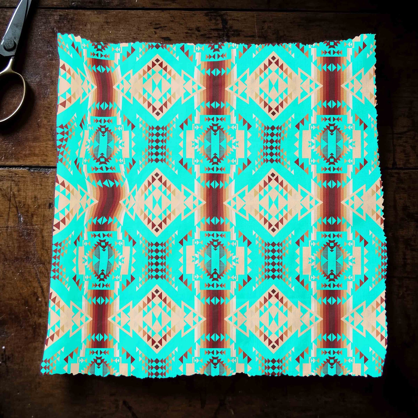 Gathering Earth Turquoise Fabric