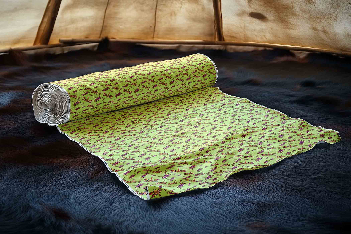 Gathering Lime Fabric