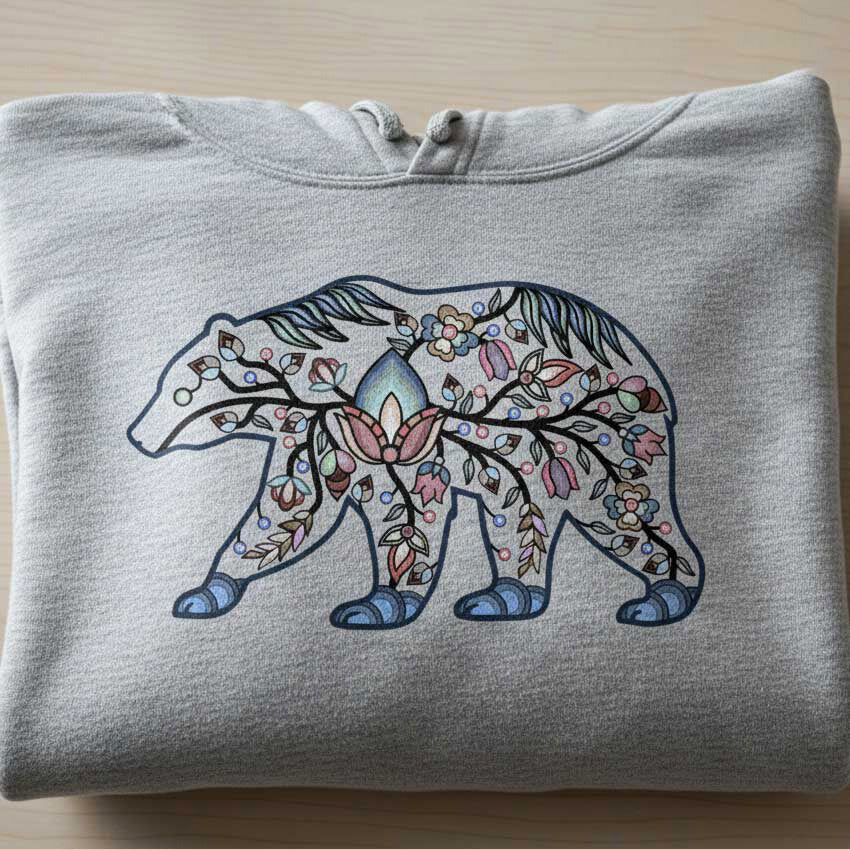 Bear Floral Motif 1-M Various Sizes