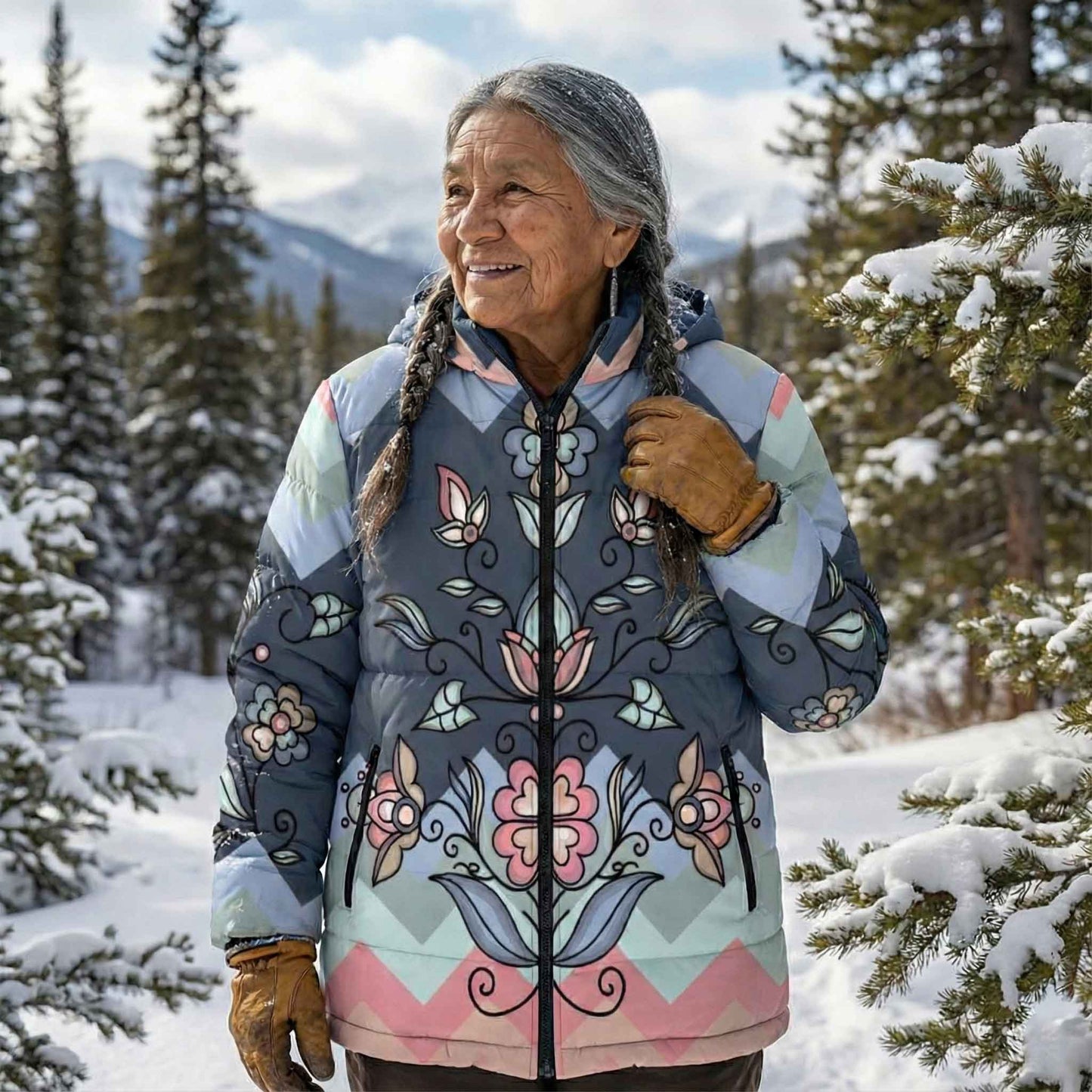 Frostfall Radiance Women's Hooded Puffer Coat