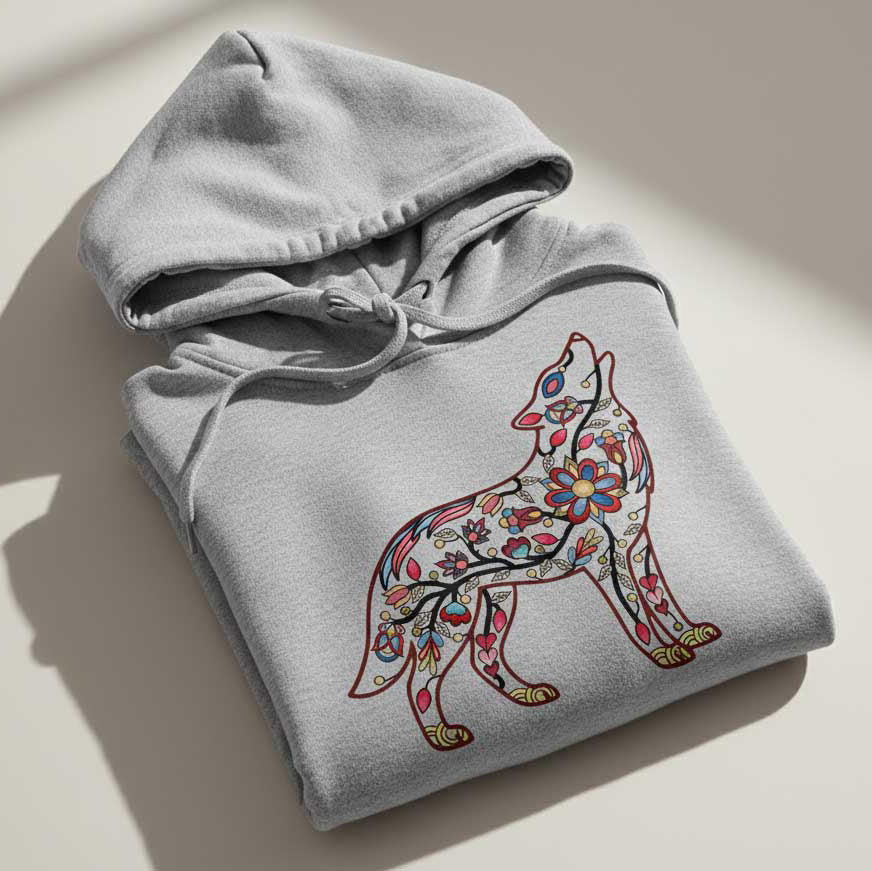 Floral Wolf Motif