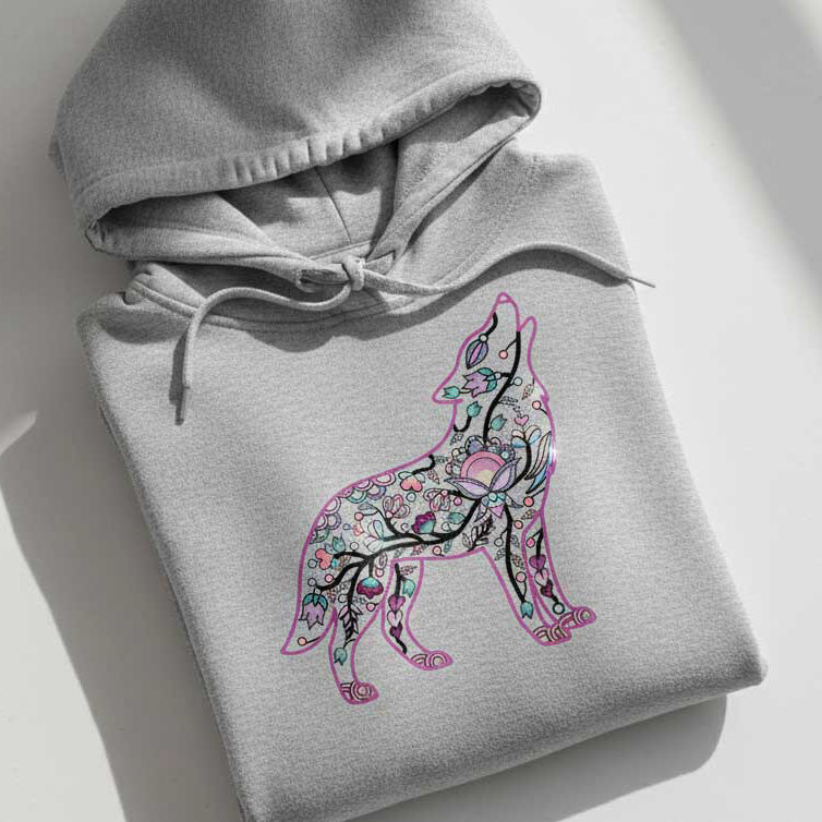 Floral Wolf Motif