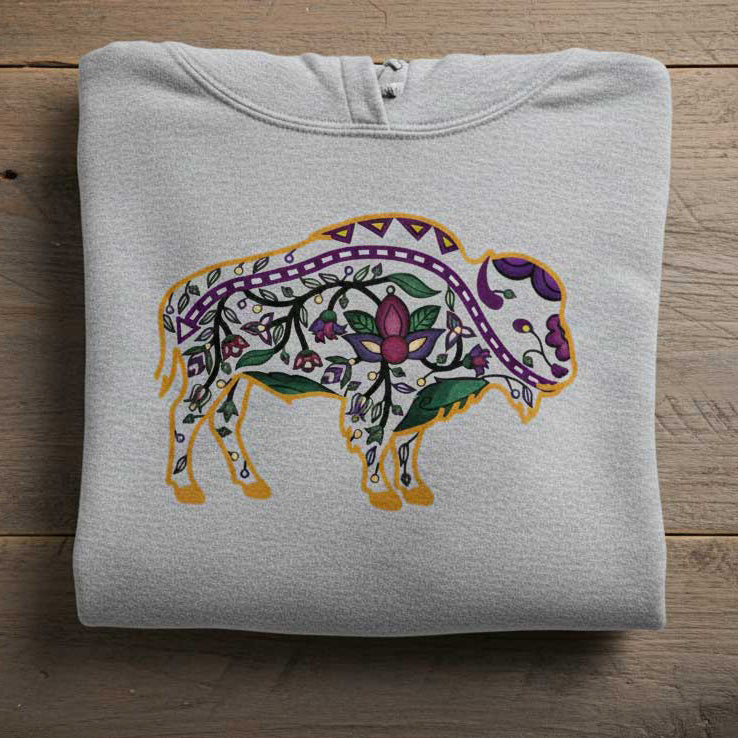 Floral Buffalo Motif
