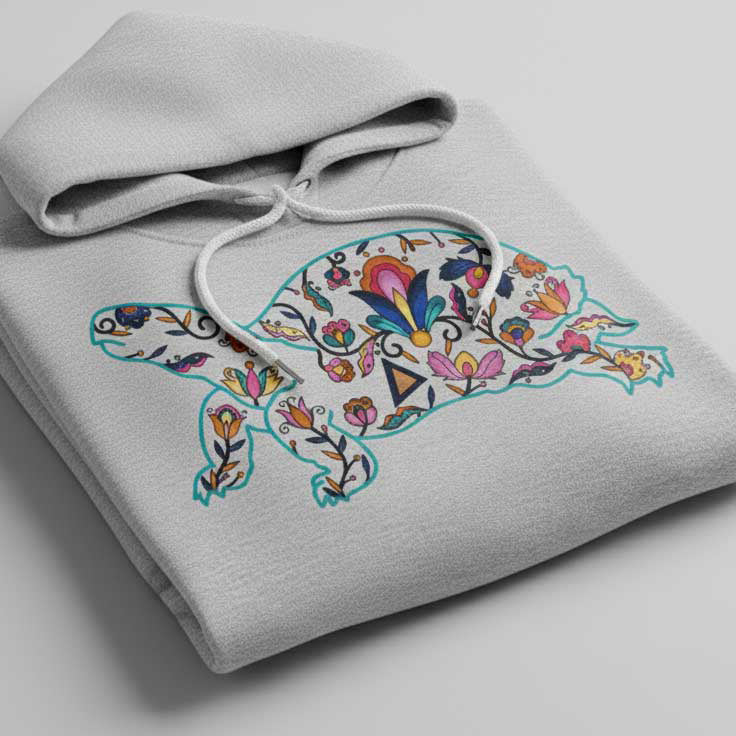 Floral Land Turtle Motif