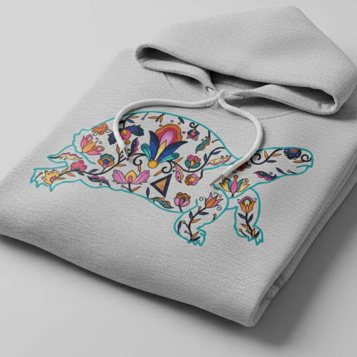 Land Turtle Floral Animals 01-M Various Sizes