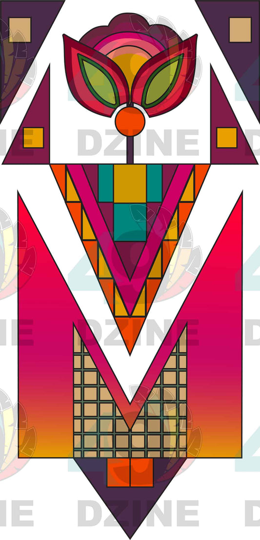 Sunset Pathways Geometric Element 3 Transfer (Various Sizes)