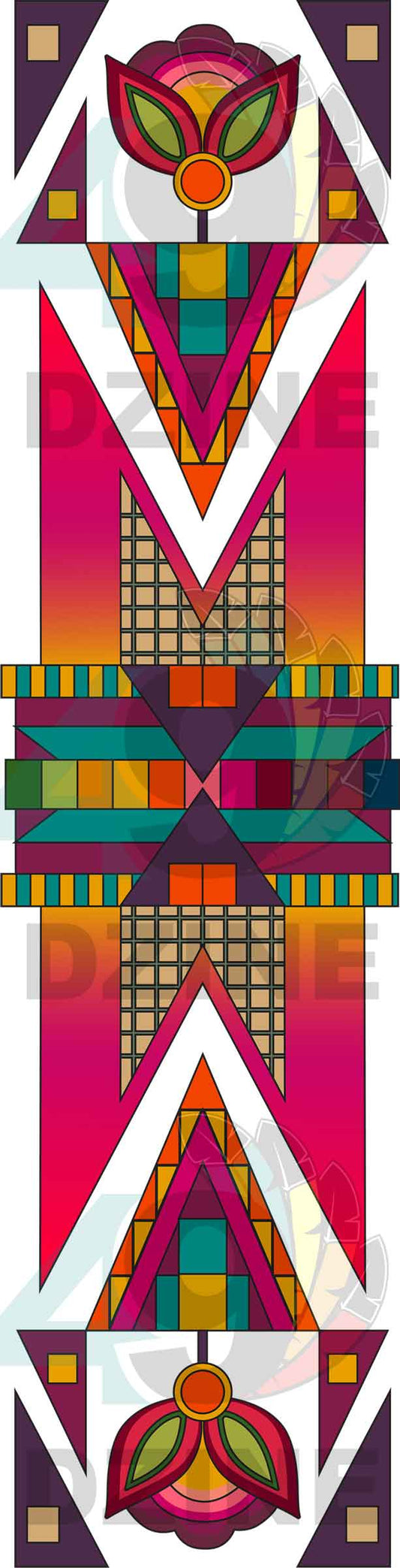 Sunset Pathways Geometric Element 5 Transfer (Various Sizes)
