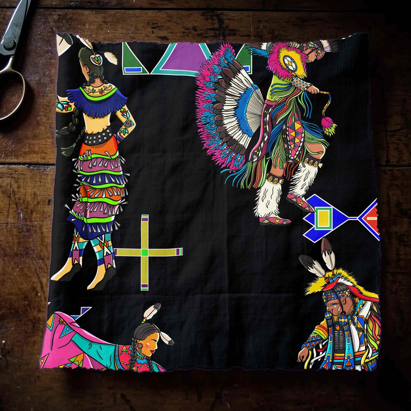Grand Entry Dancers Black Large Fabric